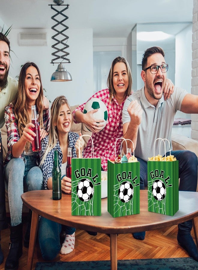 بيوني مان ٢٤ كيس هدايا لكرة القدم، أكياس هدايا لحفلات كرة القدم بمقابض، أكياس ورقية مزينة برسومات أهداف، مثالية لحفلات أعياد الميلاد والمناسبات الرياضية. - Image 5